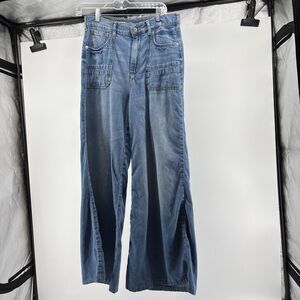 Pilcro Anthropologie Jane Women's Wide Leg Denim Jeans Welt Pocket 27/6